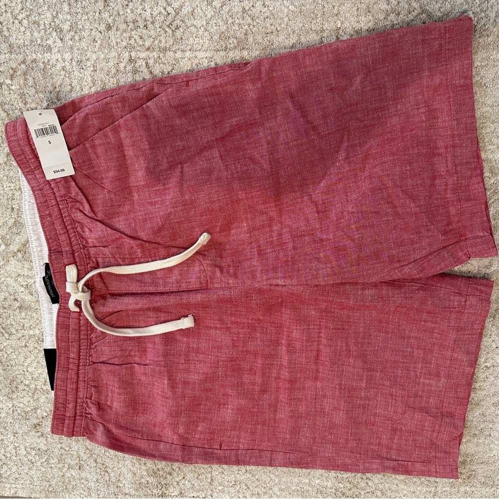 Banana Republic Red Linen Drawstring Shorts